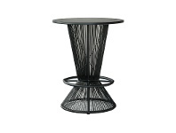 LivingStyles Wanika Commercial Grade Indoor/Outdoor Round Aluminium Top Bar Table, Black offer