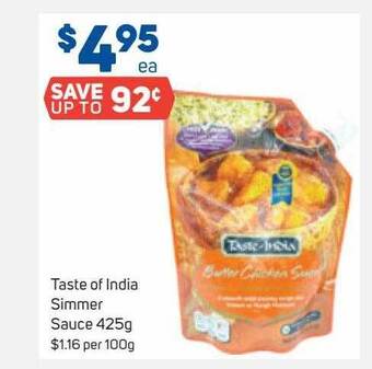 Foodland Taste of india simmer sauce offer