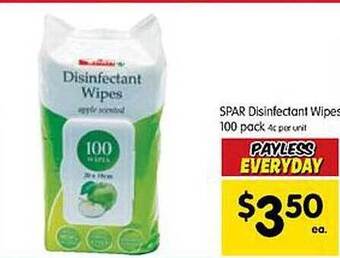 Spar Spar disinfectant wipes offer