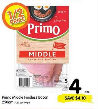Spar Primo middle rindless bacon offer