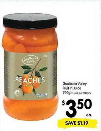 Spar Goulburn valley fruit in juice offer