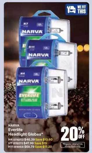 SuperCheap Auto Narva everlife headlight globes offer