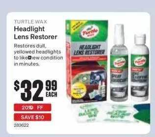 SuperCheap Auto Turtle wax headlight lens restorer offer