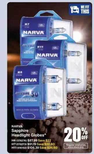 SuperCheap Auto Narva sapphire headlight globes offer