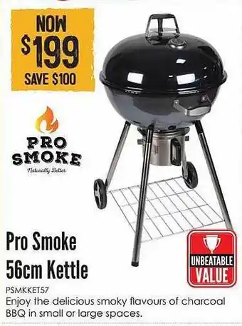 Barbeques Galore Pro smoke 56cm kettle offer