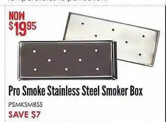 Barbeques Galore Pro smoke stainless steel smoker box offer