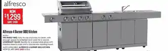 Barbeques Galore Alfresco 4 burner bbq kitchen offer