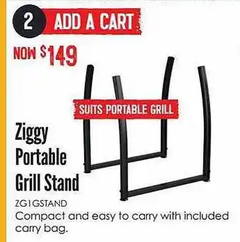 Barbeques Galore Ziggy portable grill stand offer