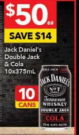 Jack daniel's double jack & cola