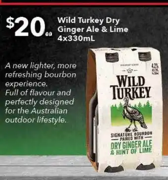 Ritchies Wild turkey dry ginger ale & lime offer