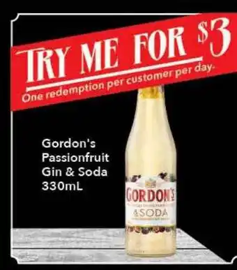 Ritchies Gordon's passionfruit gin & soda offer