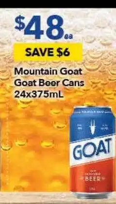 Mountain goat goat beer cans