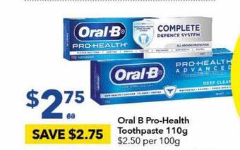 Ritchies Oral b pro-health toothpaste offer