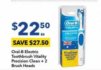 Ritchies Oral-b electric toothbrush vitality precision clean +2 brush heads offer