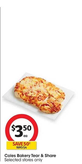 Coles Coles bakery tear & share offer