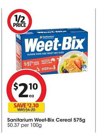 Coles Sanitarium weet-bix cereal offer