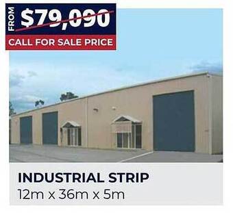 Wide Span Sheds Industrial strip 12m x 36m x 5m offer