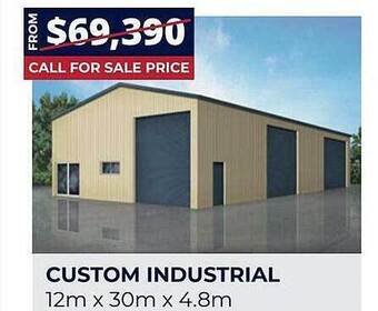 Custom industrial 12m x 30m x 4.8m