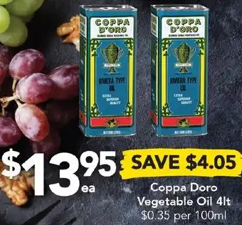 Drakes Coppa Doro Vegetable Oil 4lt offer