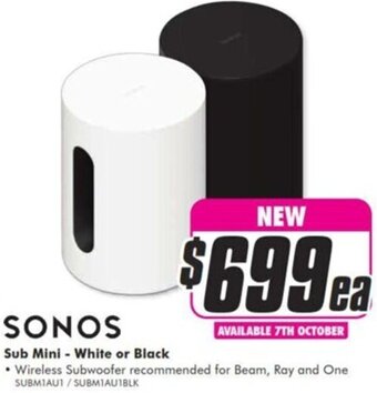 The Good Guys Sub Mini - White Or Black offer
