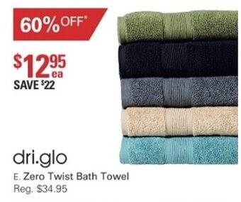Dri.glo Zero Twist Bath Towel
