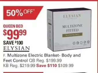 Multizone Electric Blanket - Body and Feet Control : Queen Bed