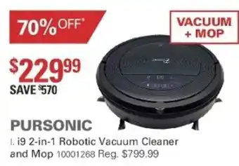 Harris Scarfe Pursonic i9 2-in-1 Robotic Vacuum Cleaner and Mop offer