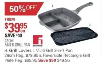 Harris Scarfe Grill Lovers Multi Grill 3-in-1 Pan 28cm offer
