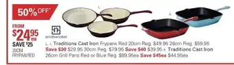 Harris Scarfe Smith+nobel Traditions Cast Iron Frypans Red 20cm offer