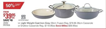 Harris Scarfe Smith+nobel Light Weight Cast Iron Grey 28cm Frypan offer