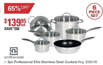Harris Scarfe Smith+nobel 6Pc Professional Elite Stainless Steel Cookset offer