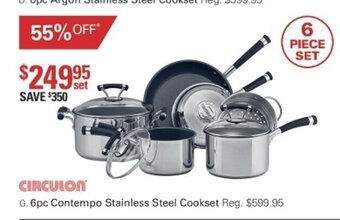 Circulon 6pc Contempo Stainless Steel Cookset