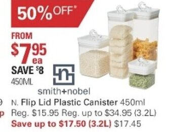 Harris Scarfe Smith+nobel Flip Lid Plastic Canister 450ml offer
