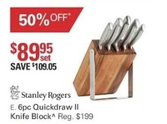 Harris Scarfe Stanley Rogers 6pc Quickdraw II Knife Block offer