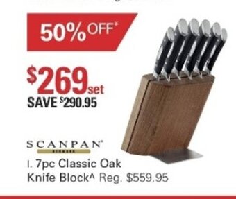 Harris Scarfe Scanpan 7pc Classic Oak Knife Block offer