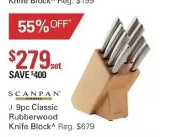 Harris Scarfe Scanpan 9pc Classic Rubberwood Knife Block offer