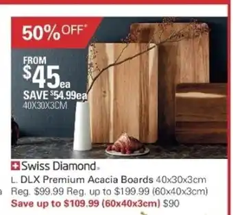 Harris Scarfe Swiss Diamond DLX Premium Acacia Boards 40x30x3cm offer