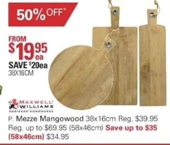 Harris Scarfe Maxwell Williams Mezze Mangowood 38x16cm offer