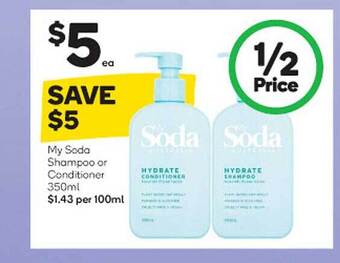 Woolworths My soda shampoo or conditioner offer