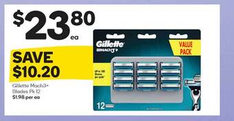 Woolworths Gillette mach3+ blades pk 12 offer