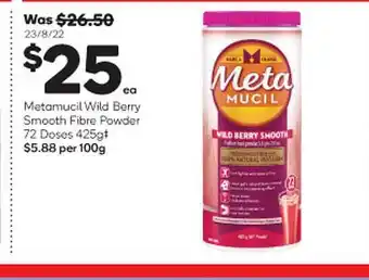 Metamucil wild berry smooth fibre powder