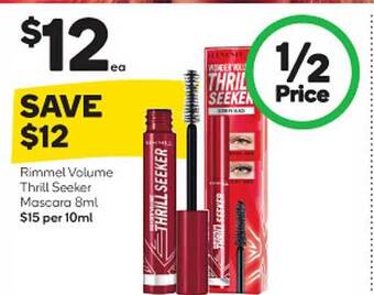 Woolworths Rimmel volume thrill seeker mascara offer