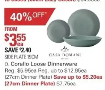 Harris Scarfe Casa Domani Corallo Loose Dinnerware Side Plate 19cm offer