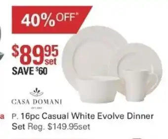 Harris Scarfe Casa Domani 16pc Casual White Evolve Dinner Set offer