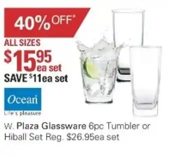 Harris Scarfe Ocean Plaza Glassware 6pc Tumbler or Hiball Set offer