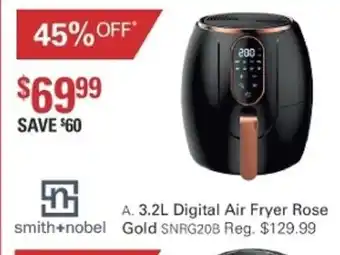 Harris Scarfe Smith+nobel 3.2L Air Fryer Rose Gold offer