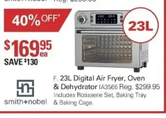Smith+nobel 23L Digital Air Fryer, Oven & Dehydrator