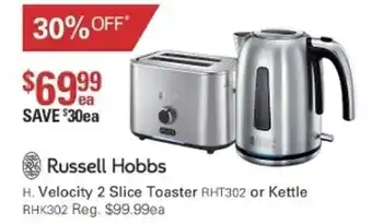 Harris Scarfe Russell Hobbs Velocity 2 Slice Toaster offer