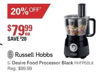 Harris Scarfe Russell Hobbs Desire Food Processor Black offer
