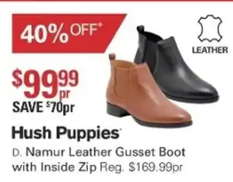 Harris Scarfe Hush Puppies Namur Leather Gusset Boot with Inside Zip offer